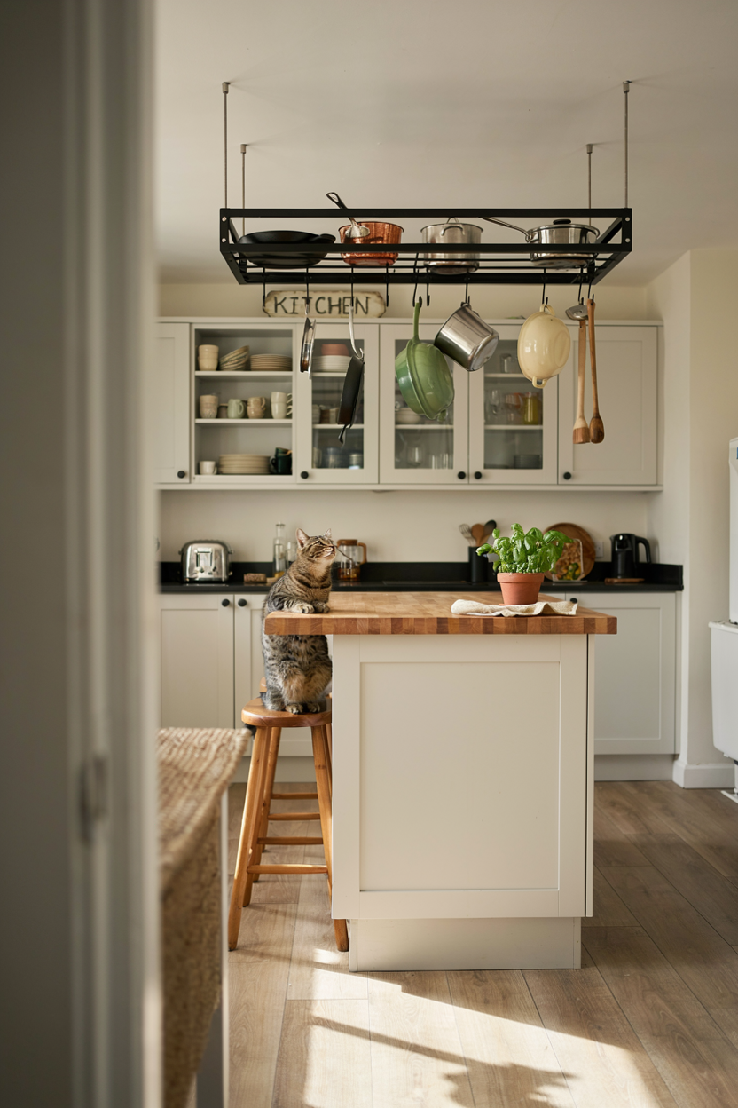  Island with Hanging Pot Rack