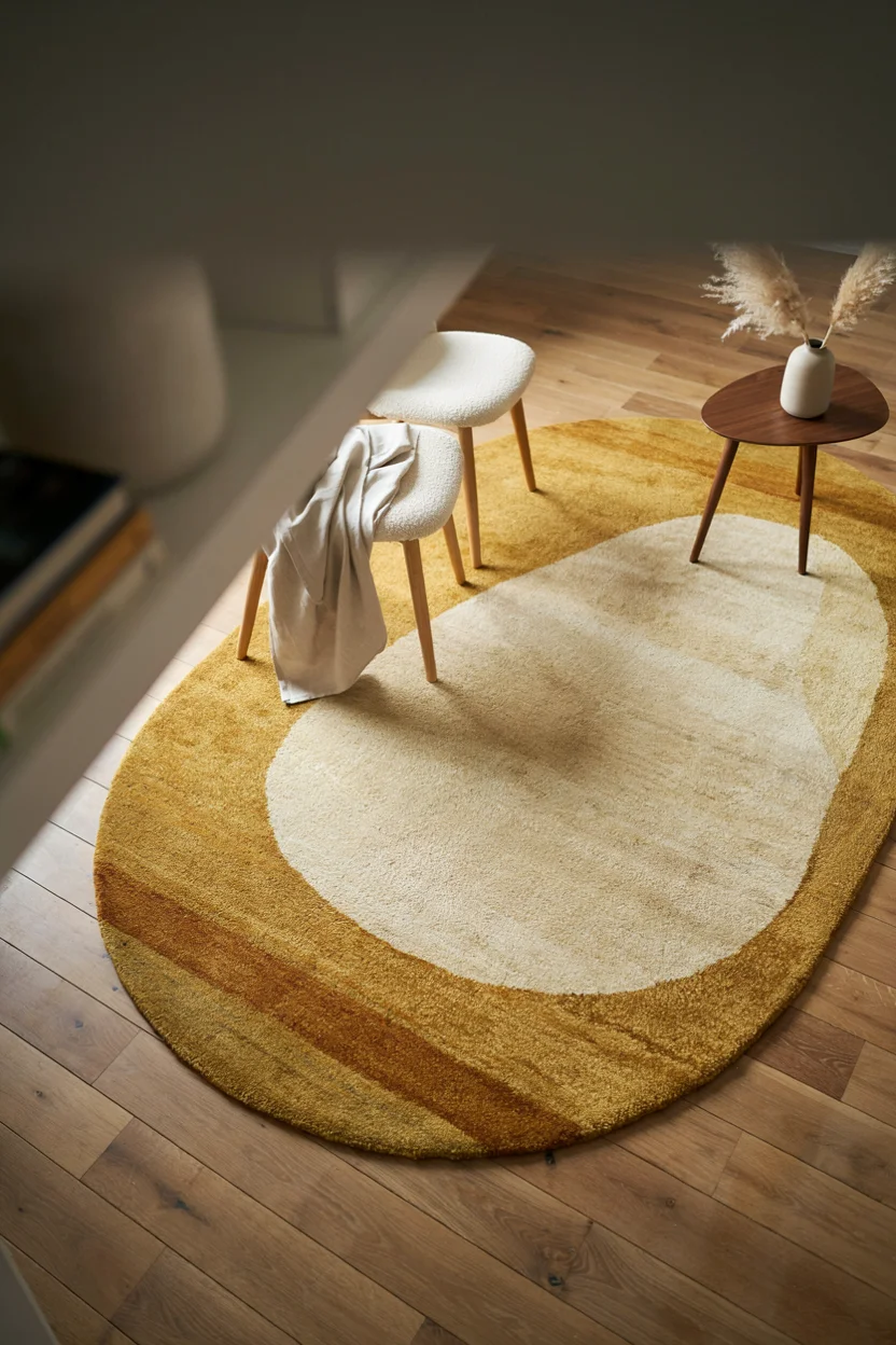  Kidney-Shaped Area Rug