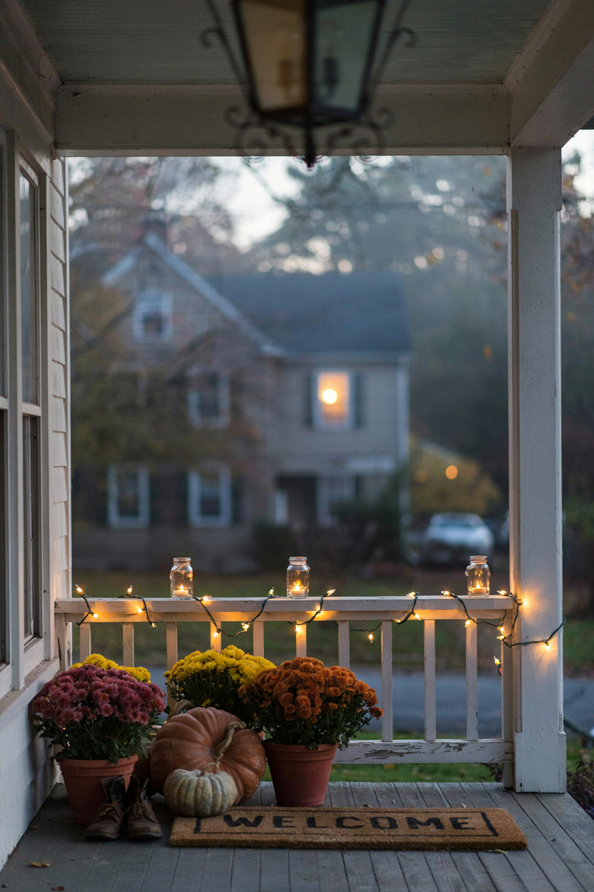  Lantern String Lights for Ambiance Fall Porch Decor Ideas