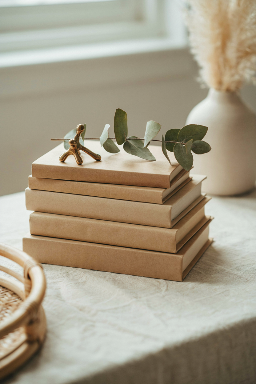 Layered Books and Decor Stack