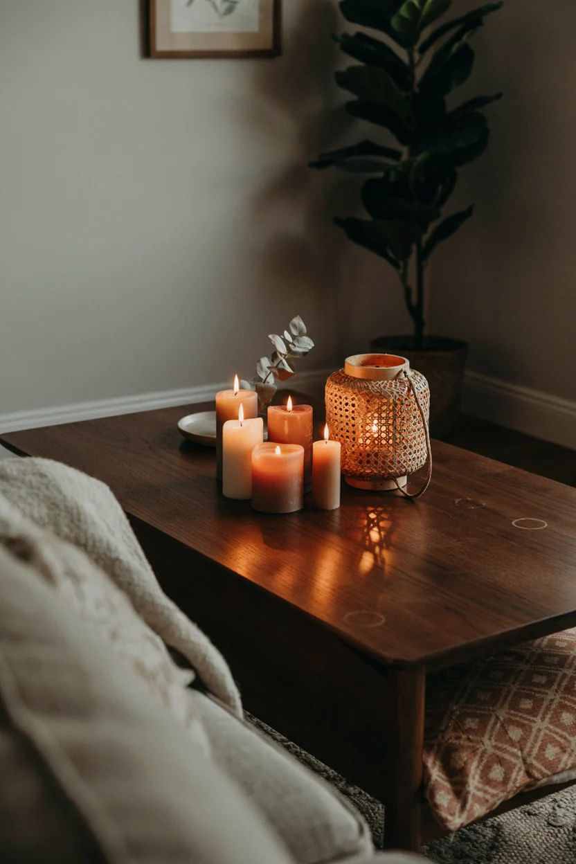 Layered Lighting with Candles and Lanterns