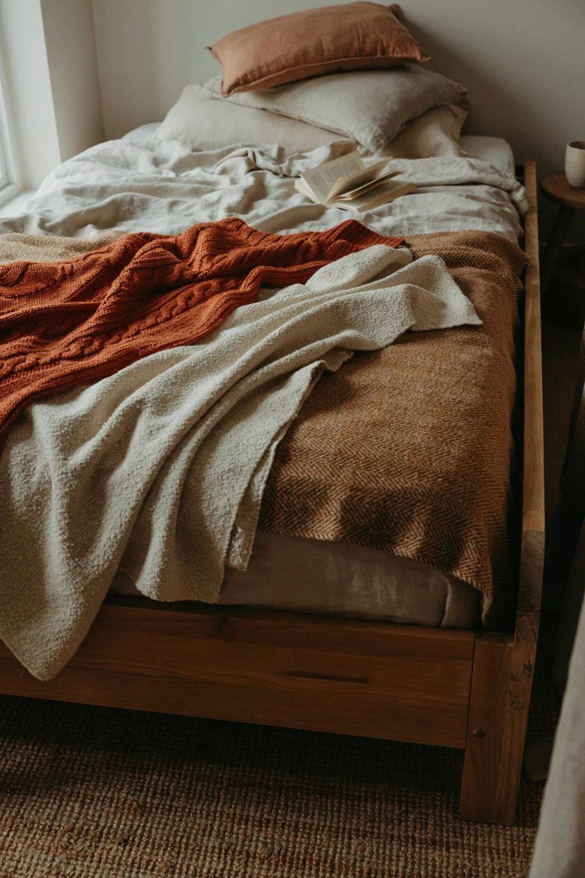 Layered Textile Throw Blankets