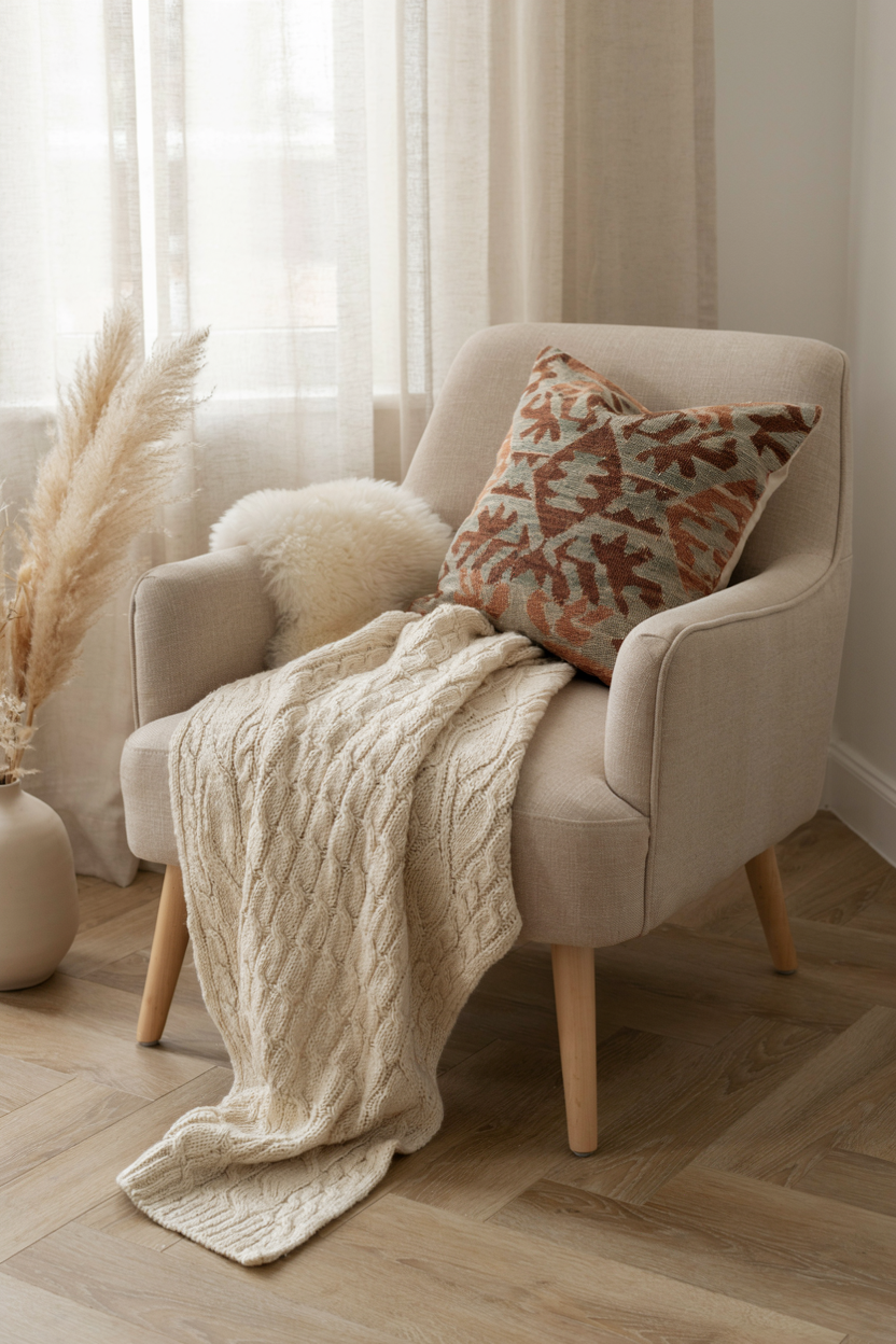 Layered Textiles on Accent Chair