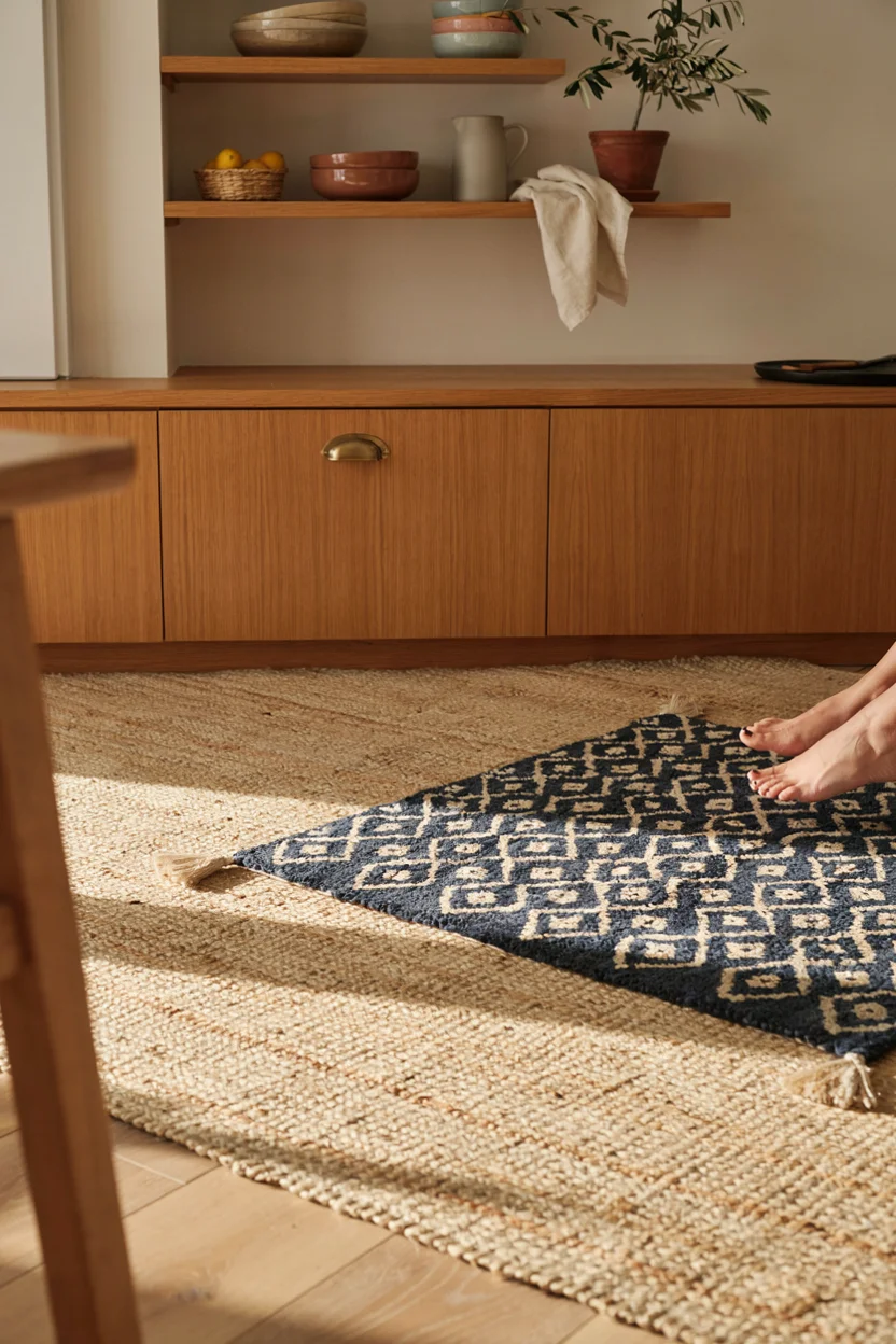 Layered Woven Rugs for Textured Warmth