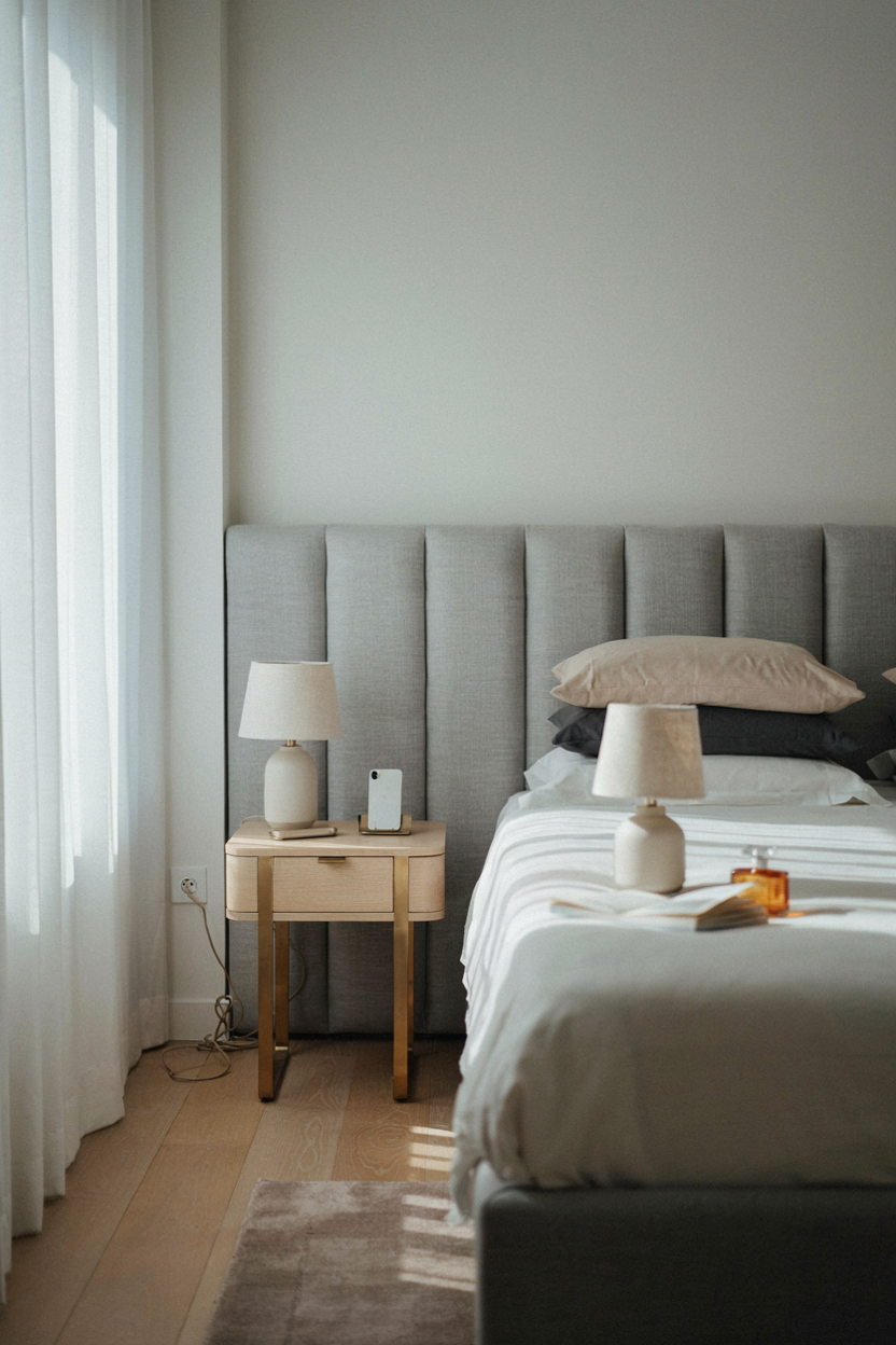  Metallic Accents Paired with Practical Nightstands