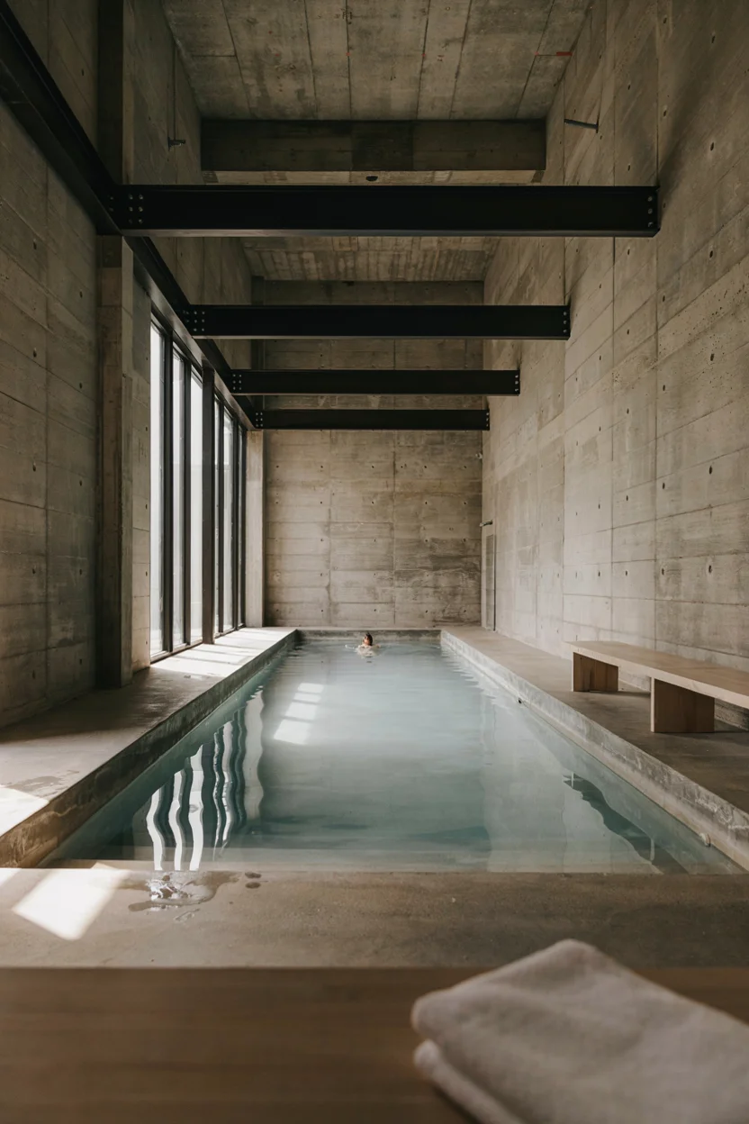 Minimalist Concrete Pools With Industrial Charm