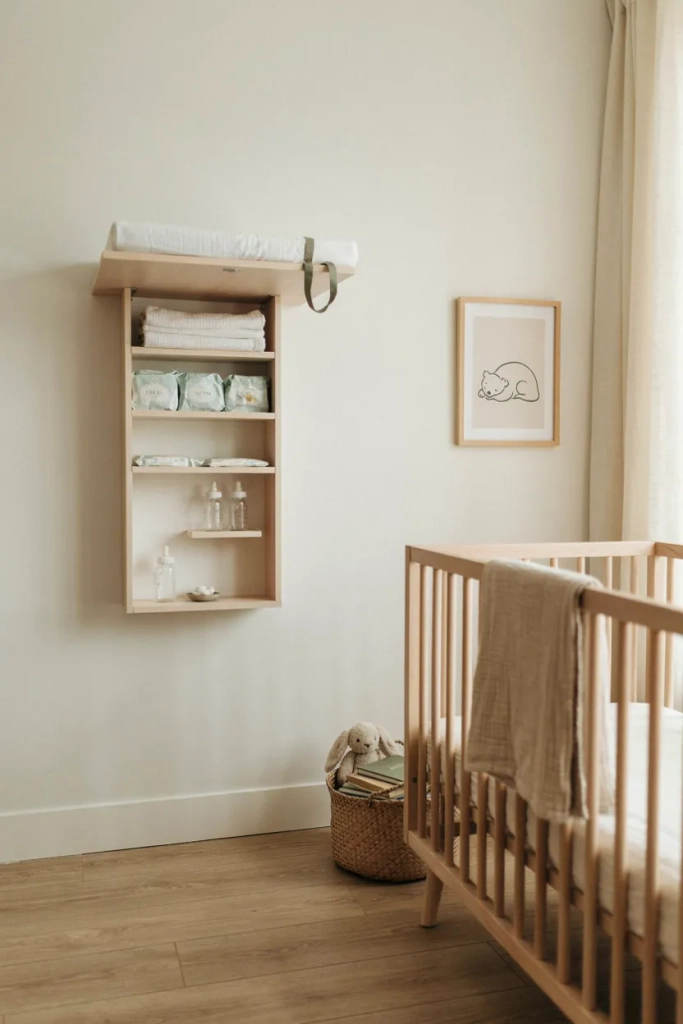 Minimalist Nursery with Concealed Changing Station