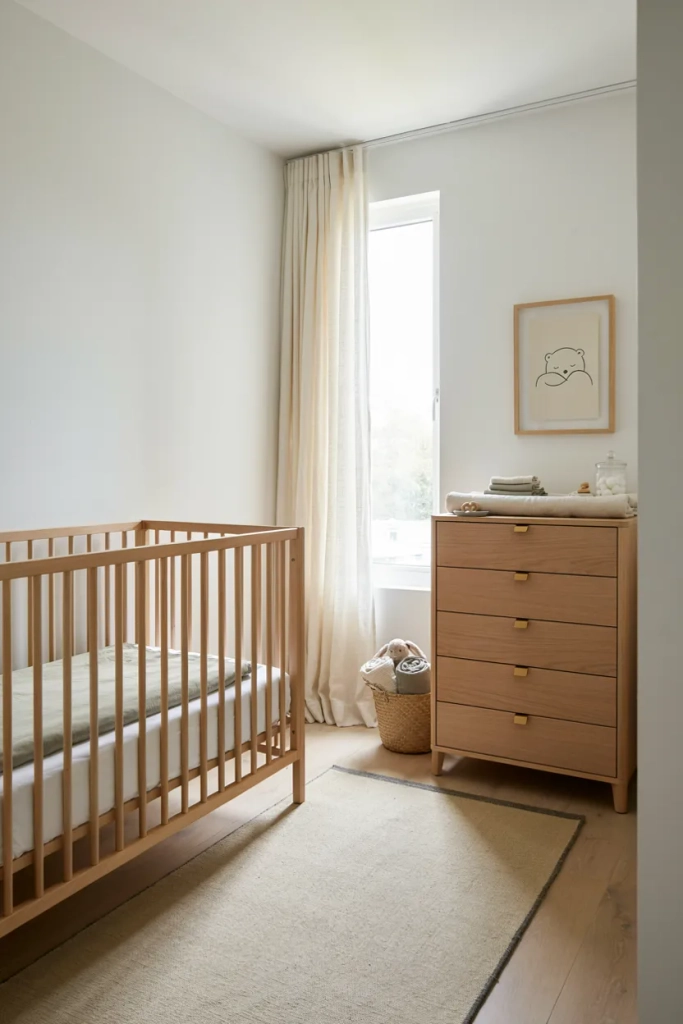 Minimalist Nursery with Multi-Functional Furniture Only