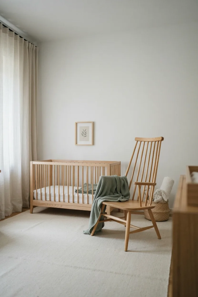 Minimalist Nursery with Muted Sage Accents