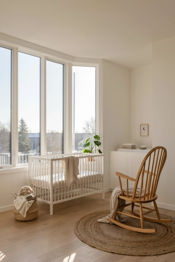 Minimalist Nursery with Natural Light as Design Feature