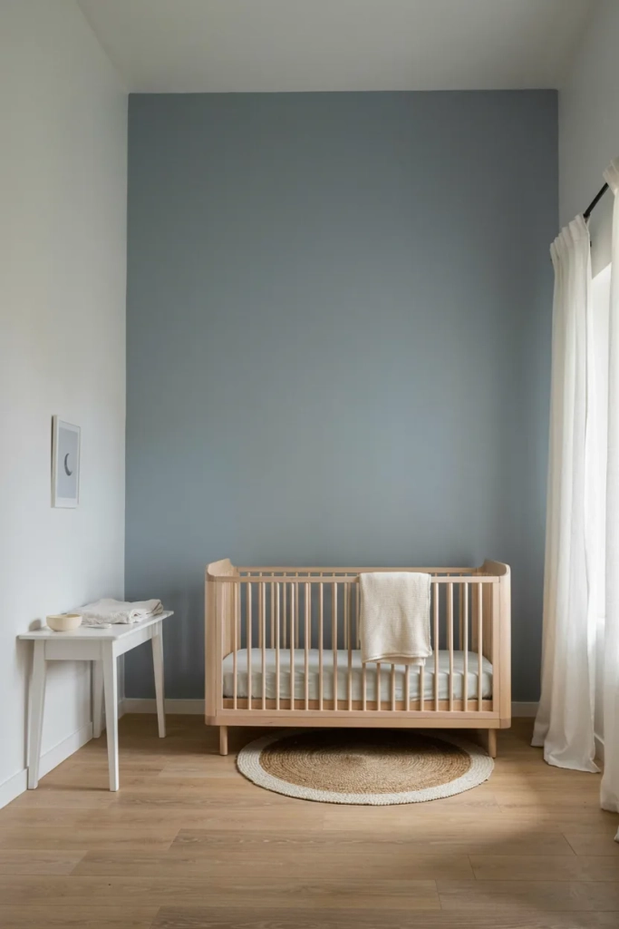 Minimalist Nursery with Single Accent Wall