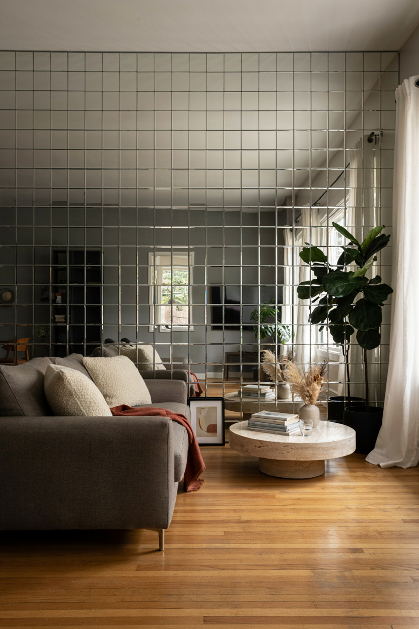  Mirror Tile Accent Wall