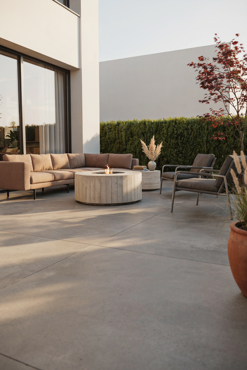 Modern Concrete Fire Pit