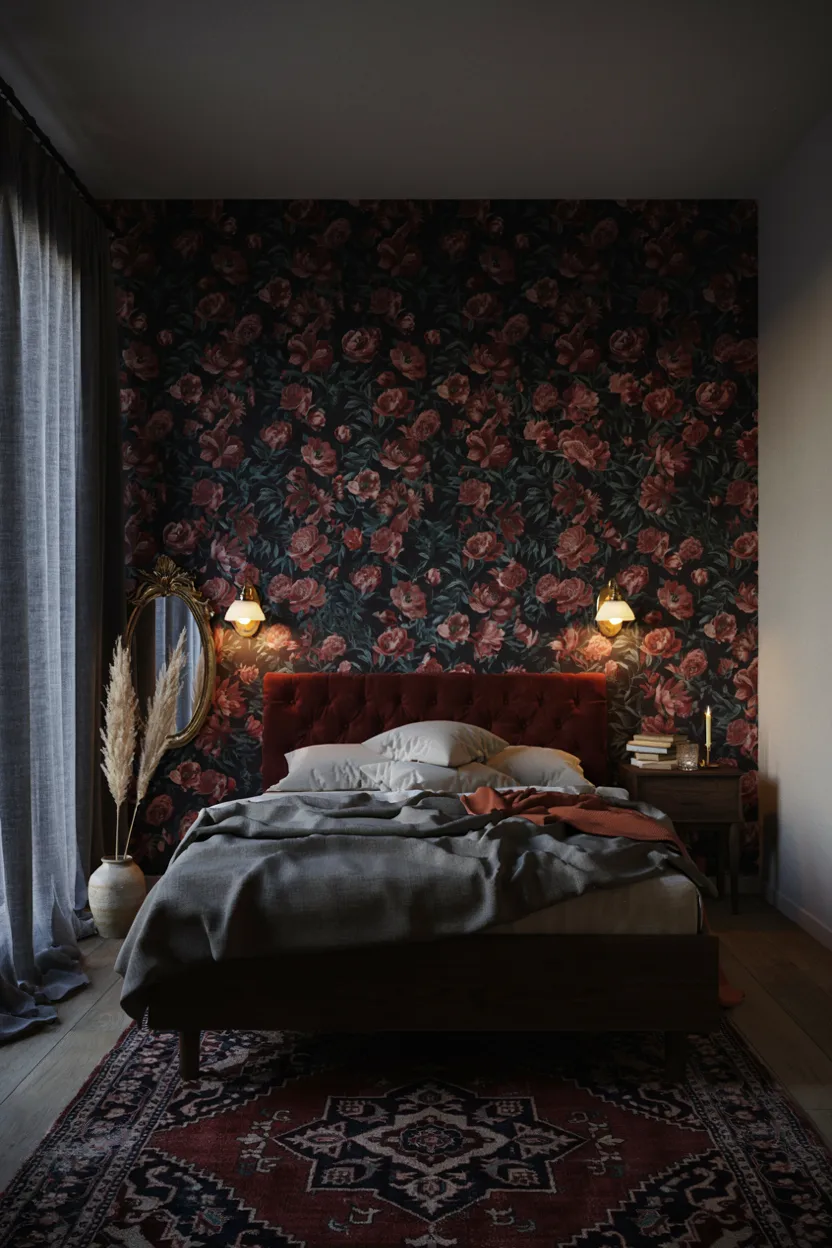 Moody Dark Floral Wallpaper