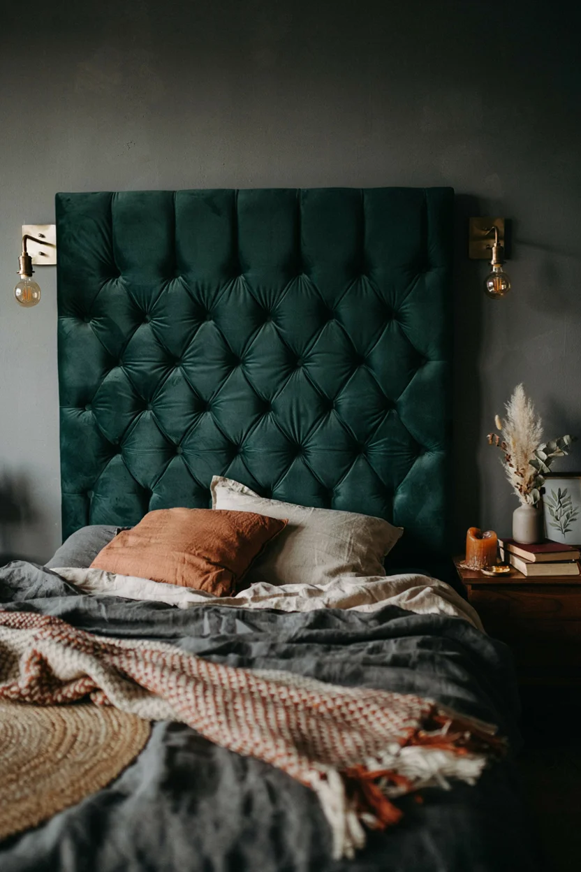 Moody Velvet Headboard Statement