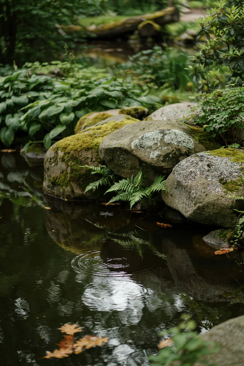 Moss-Covered Boulder Accents