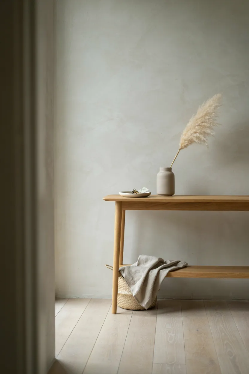 Natural Wood Console Table