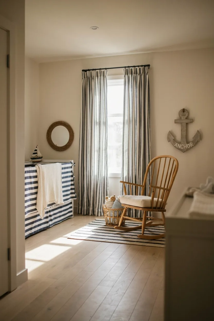 Nautical Nursery with Rope and Anchor Details