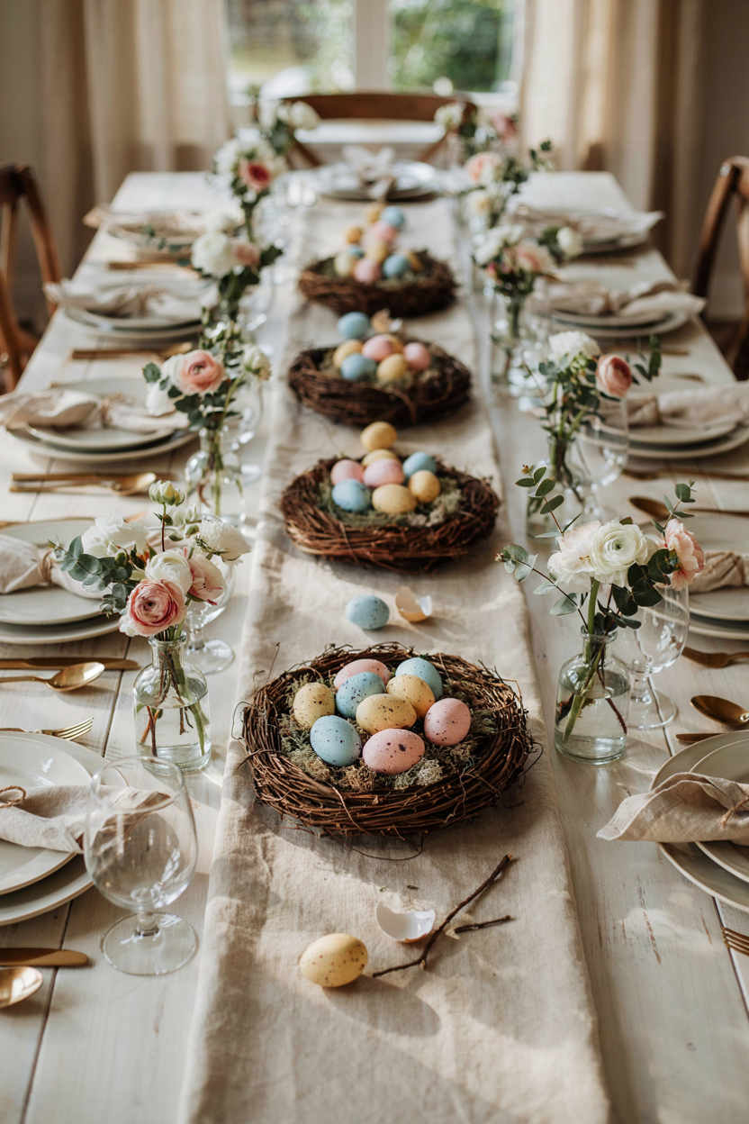 Nest and Egg Table Decor