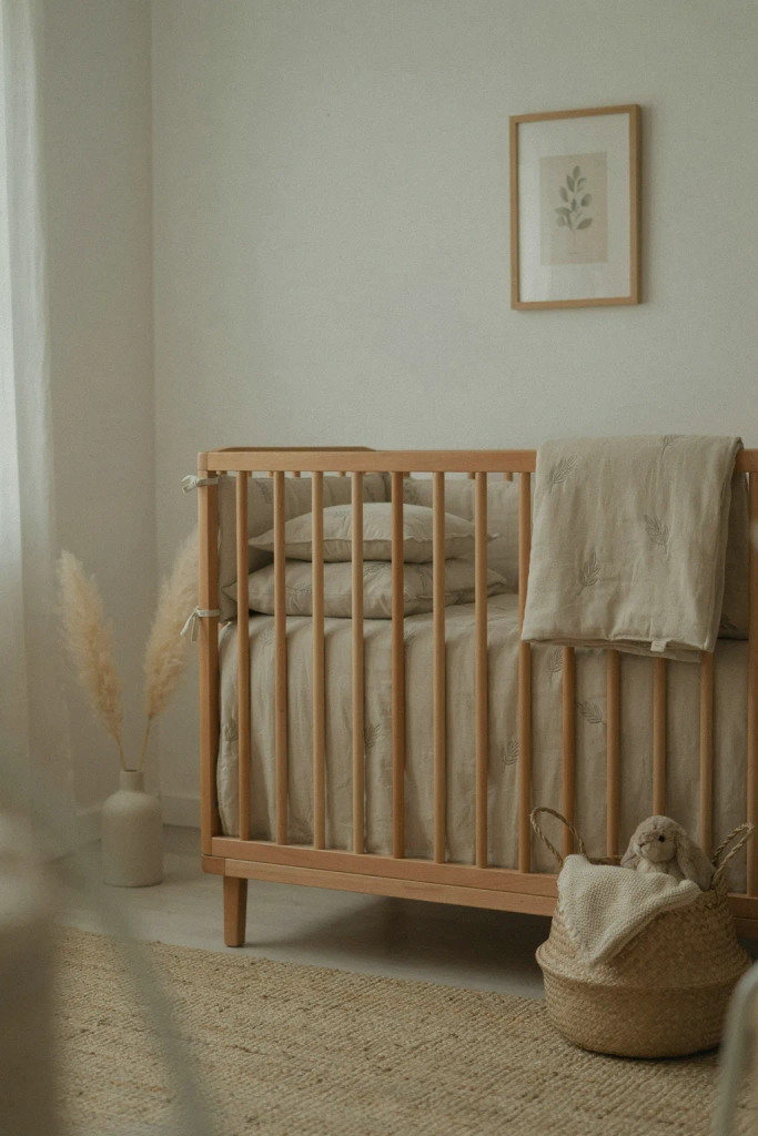 Neutral Linen Bedding with Leaf Details