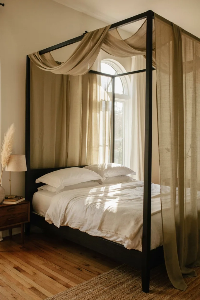 Olive Green Canopy Bed