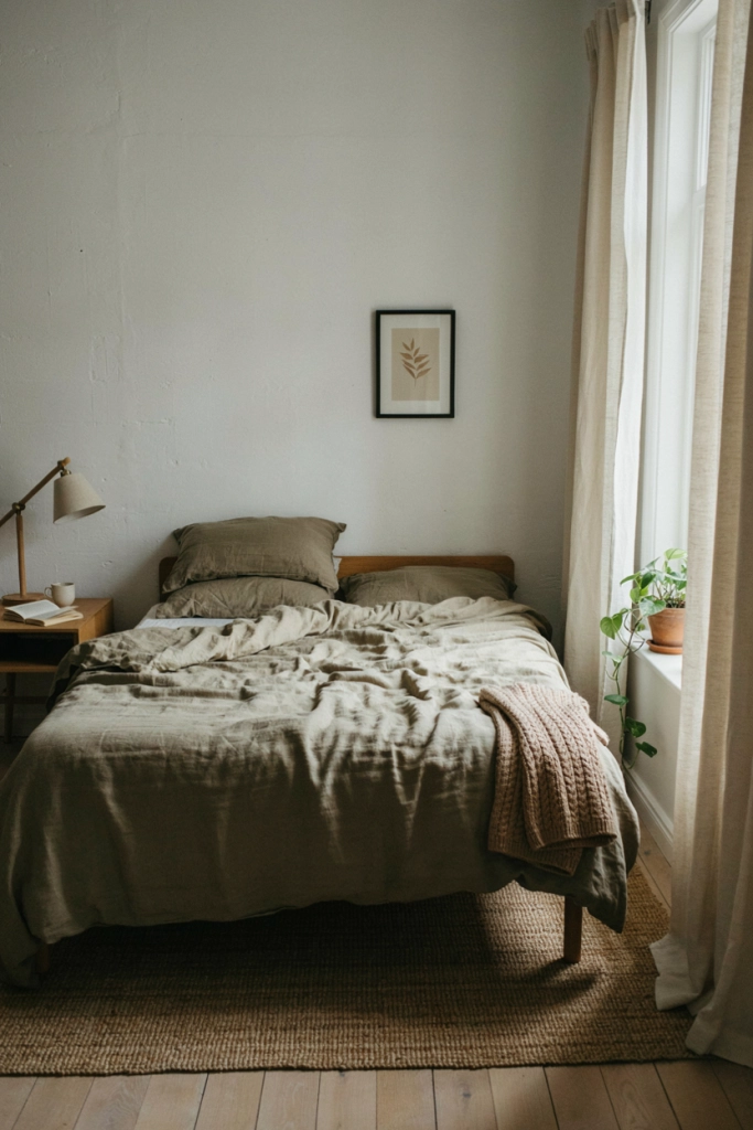 Olive Green Linen Bedding