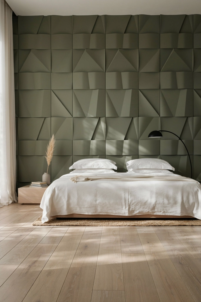  Olive Green Textured Wall Panels