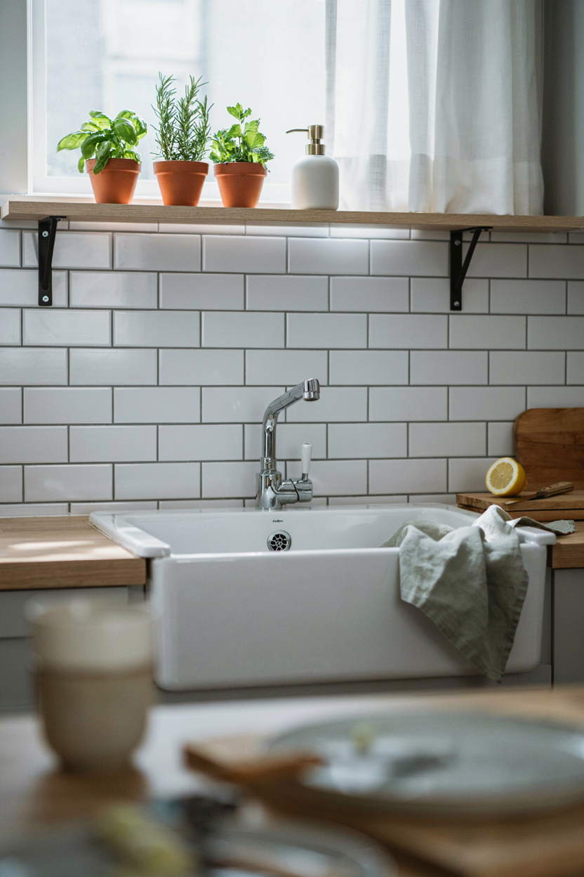 Open Shelving Above the Sink