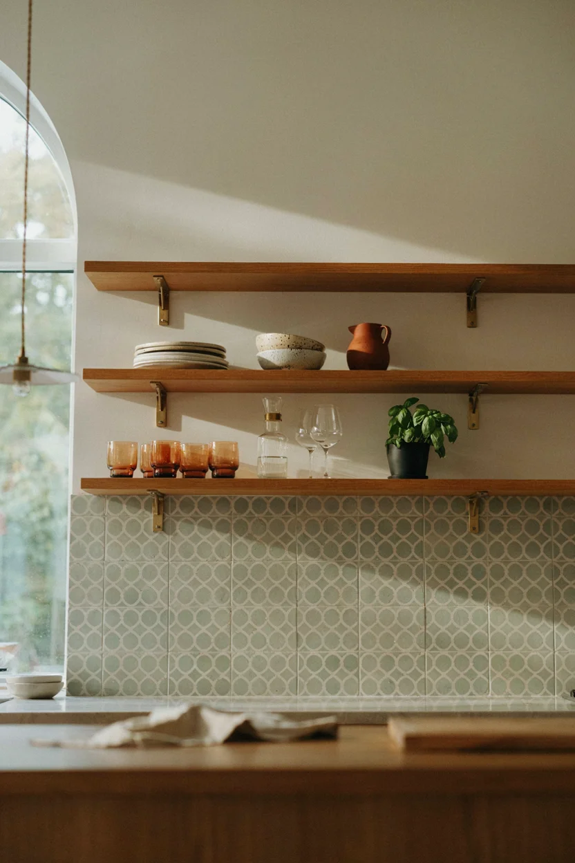 Open Shelving Kitchen Display