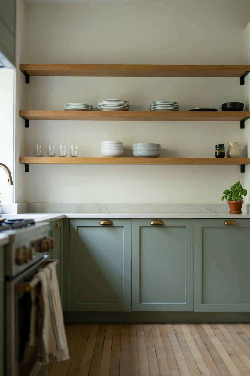 Open Shelving Replacing Upper Cabinets
