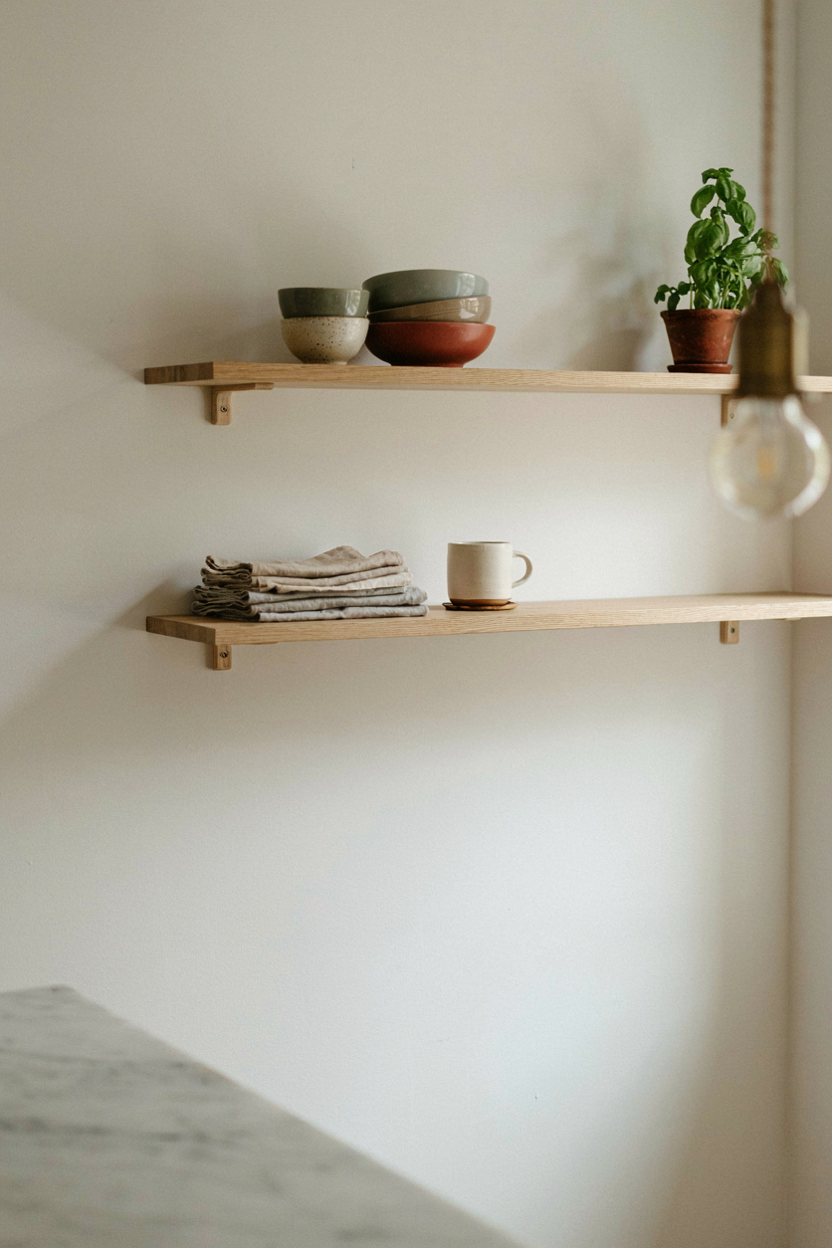 Open Shelving Styled with Summer Accents