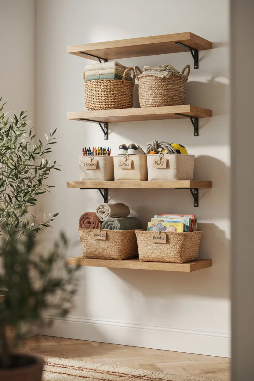 Open Shelving for Baskets and Bins