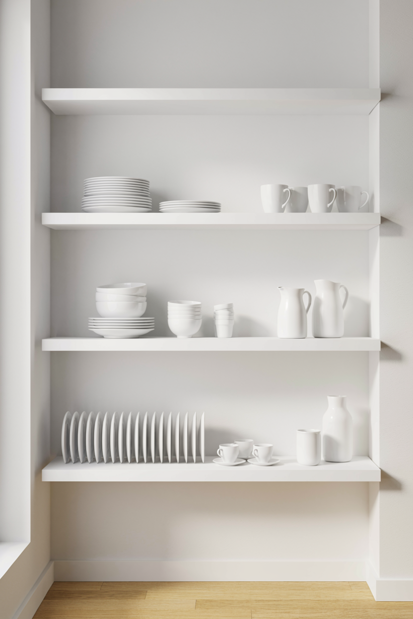  Open Shelving with Matching Dishware