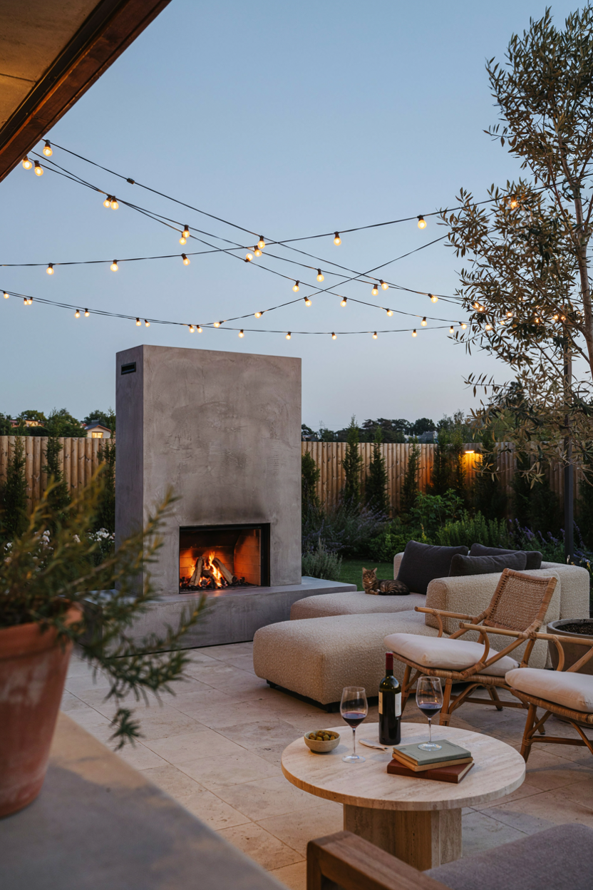Outdoor Concrete Fireplace For Patios