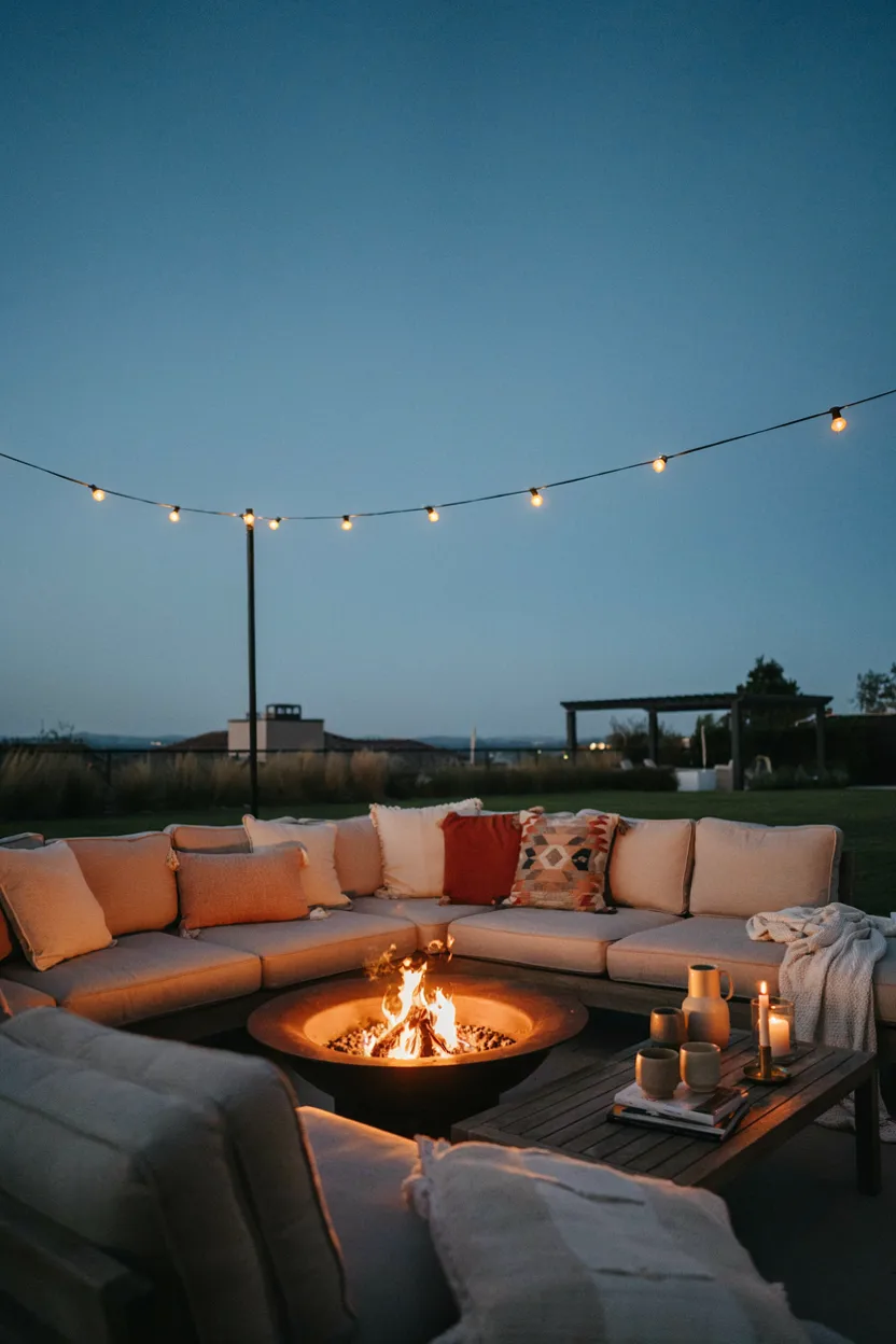 Outdoor Sectional Fire Pit Lounge