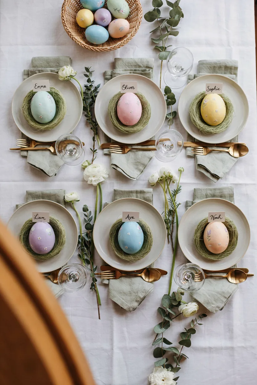 Painted Egg Place Card Holders
