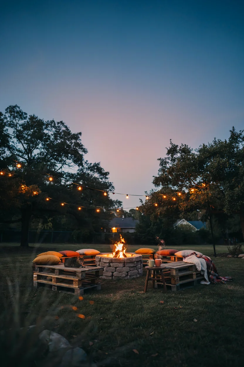Pallet Fire Pit Seating Area
