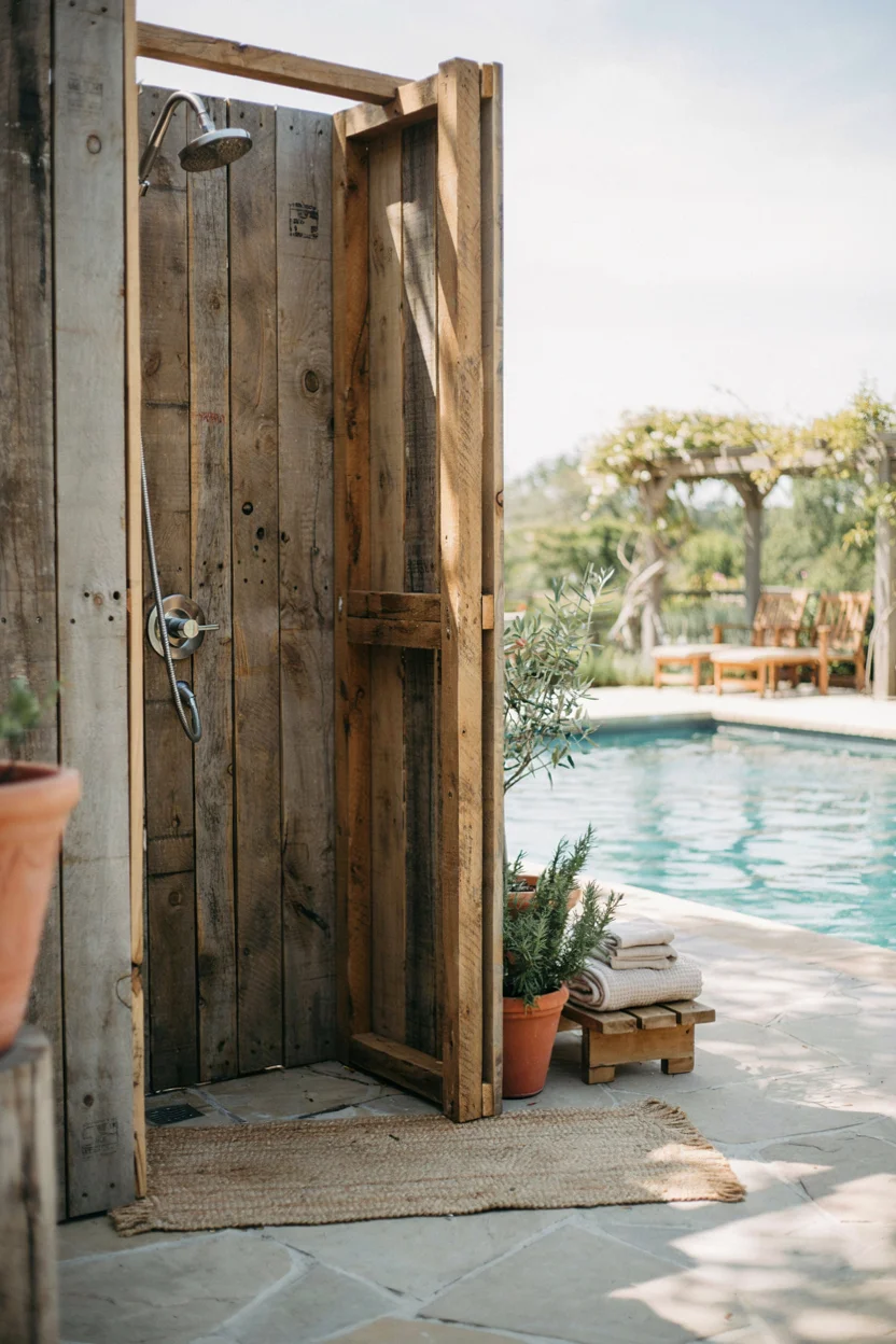 Pallet Outdoor Shower Enclosure
