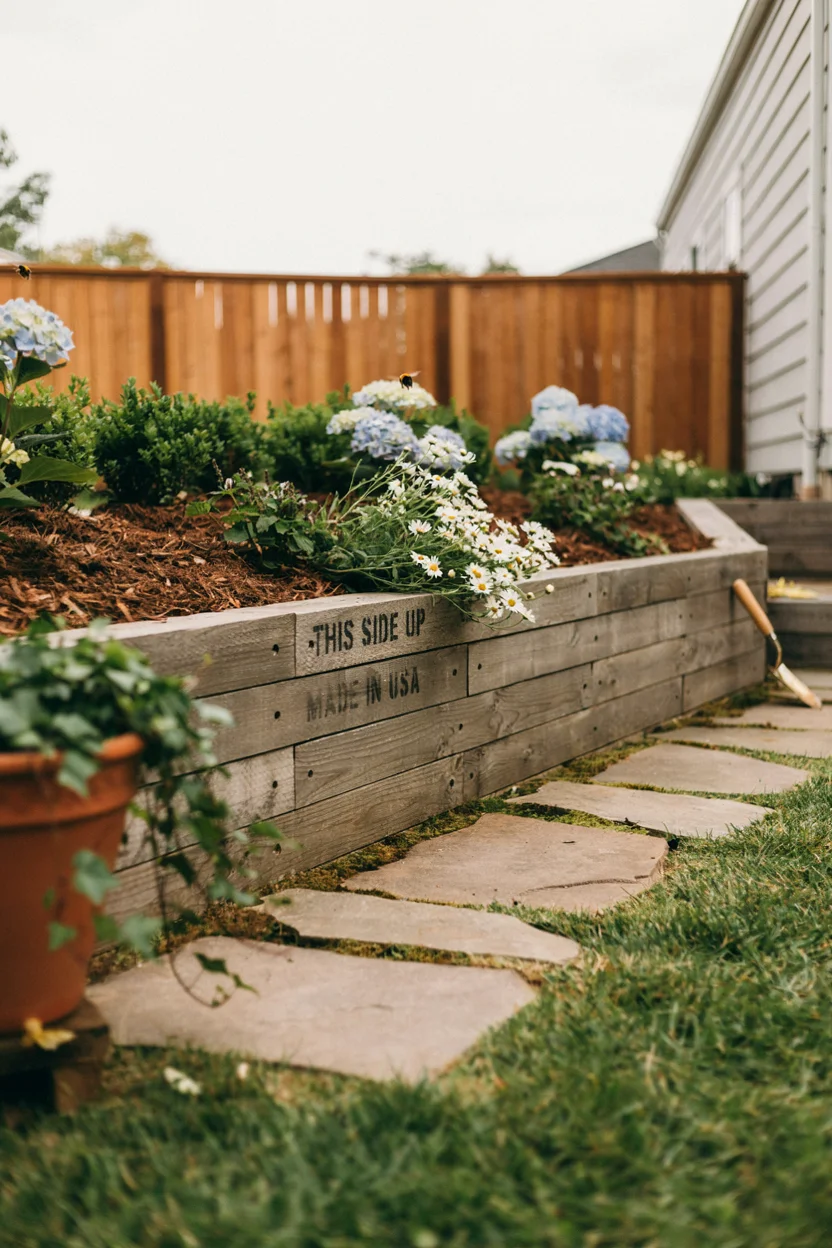 Pallet Retaining Wall for Sloped Yards