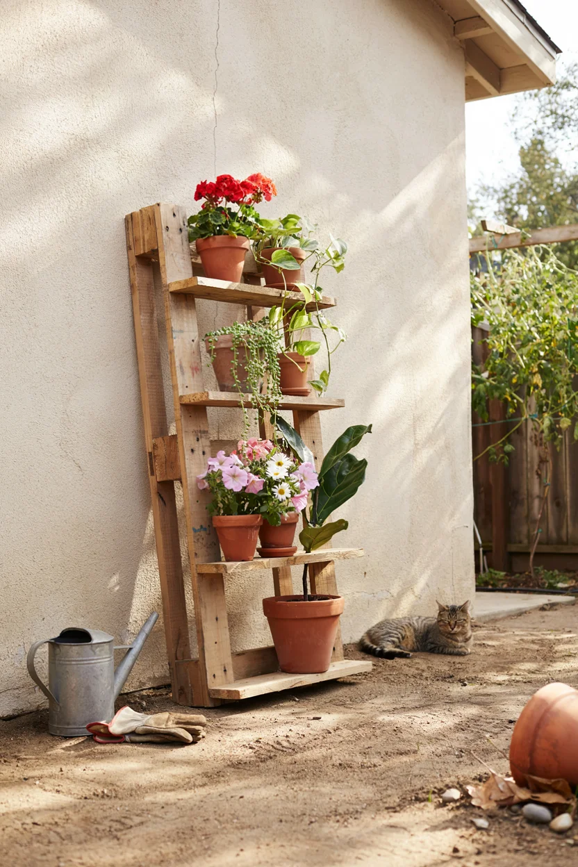 Pallet Vertical Pot Rack for Plants