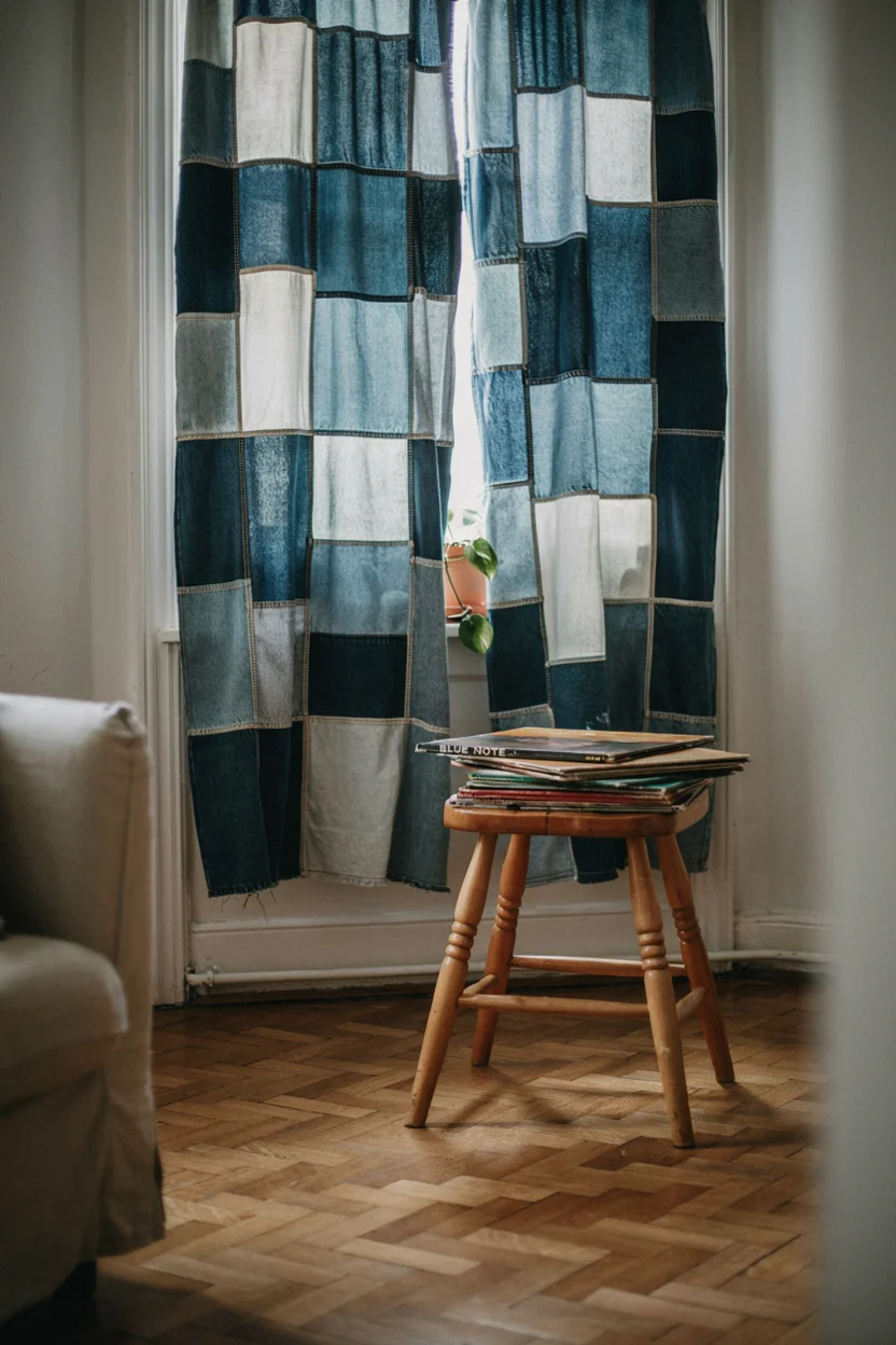 Patchwork Denim Curtains Bring Texture to Windows