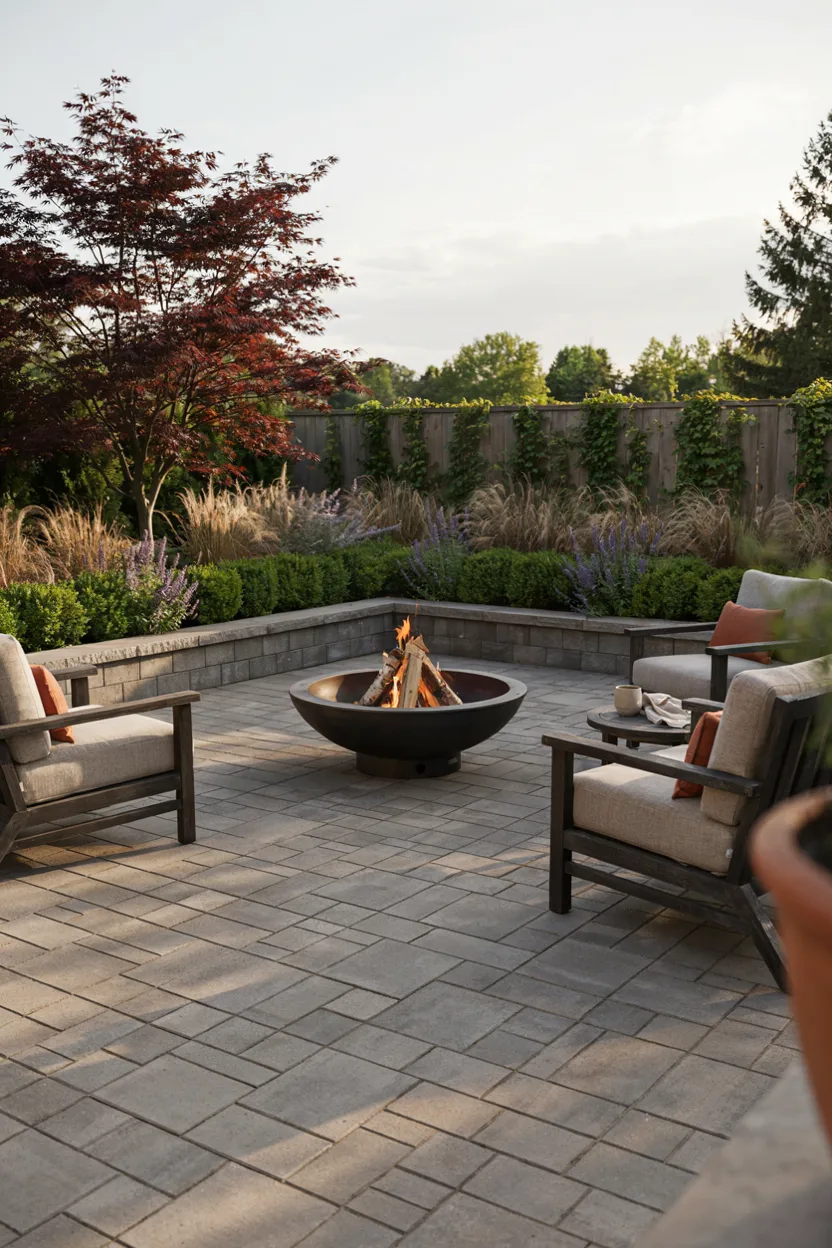 Paver Fire Pit Patio