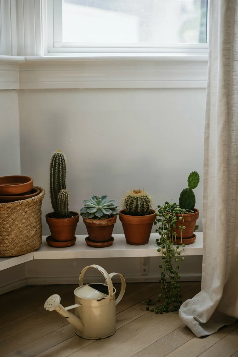 Potted Cacti and Succulents for Low-Maintenance Greenery