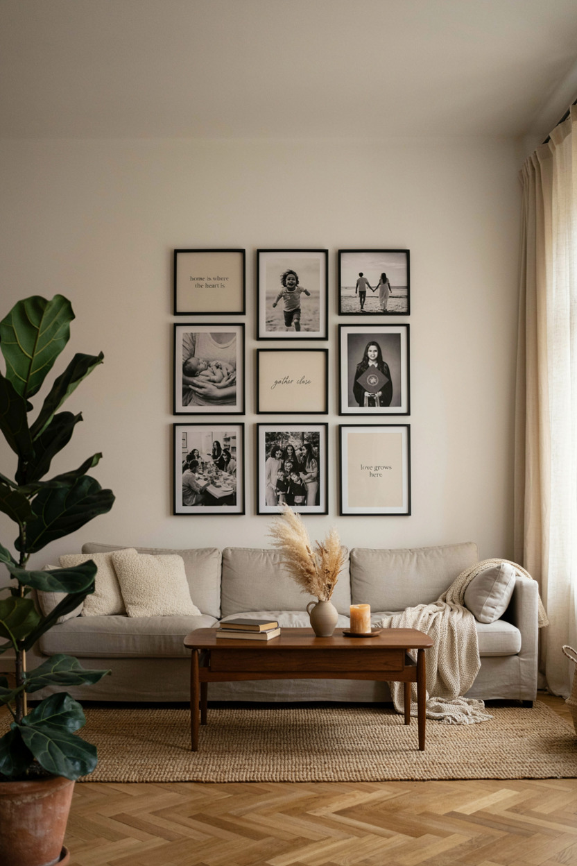 Quote and Photo Combination Wall