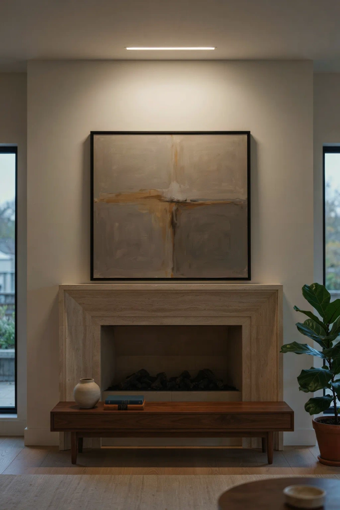 Recessed Lighting Above the Fireplace