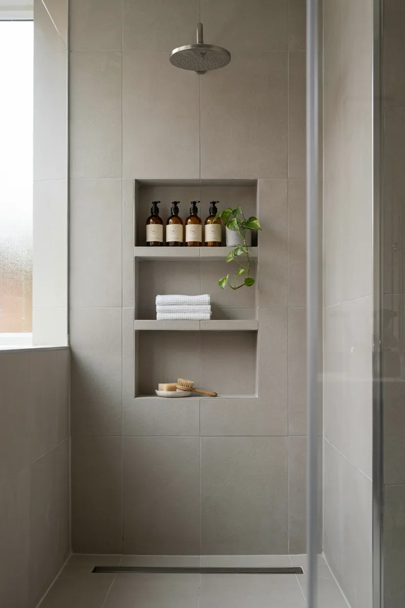 Recessed Niche Storage Japandi Bathroom Ideas