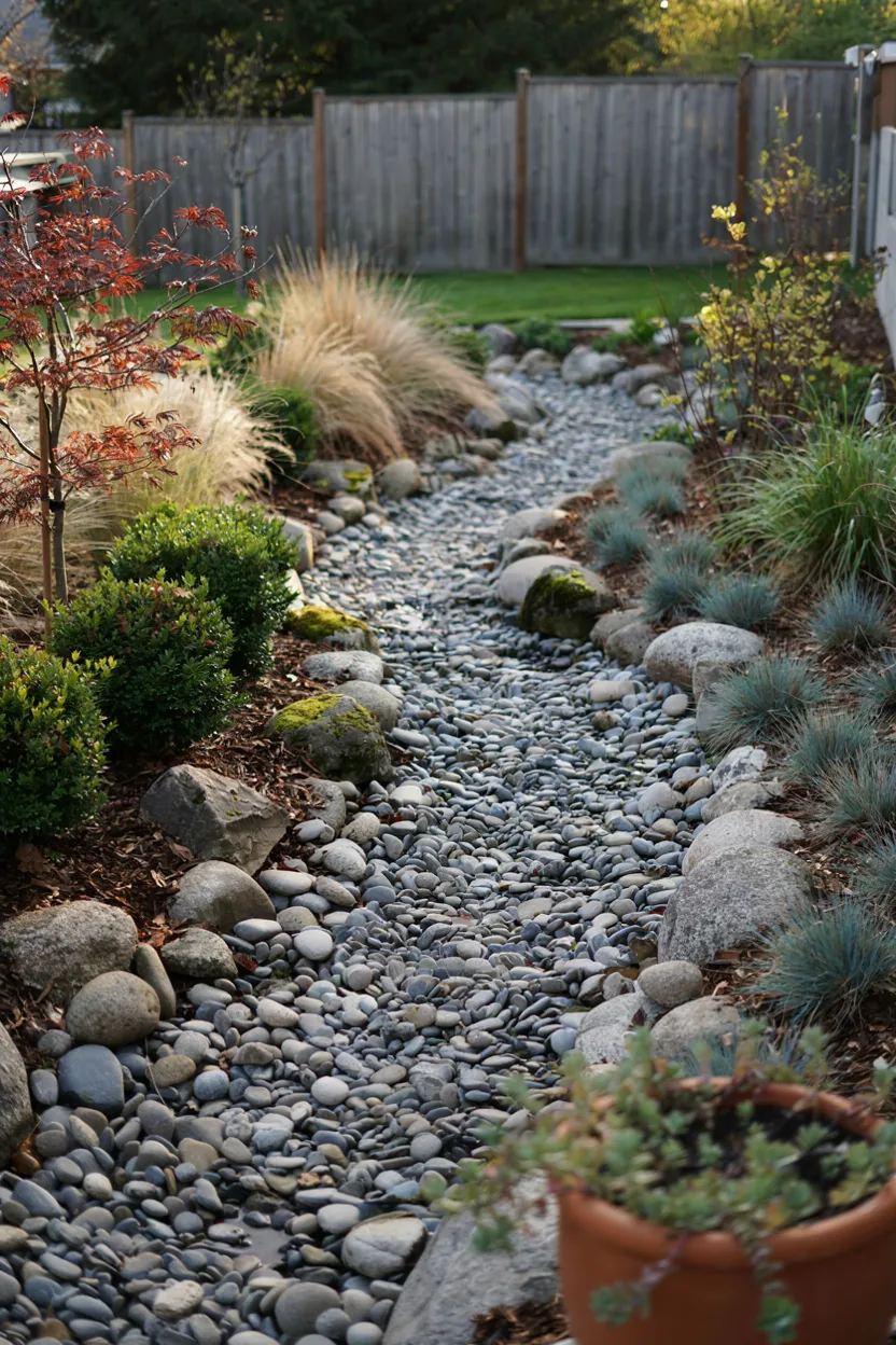 River Rock Dry Creek Bed