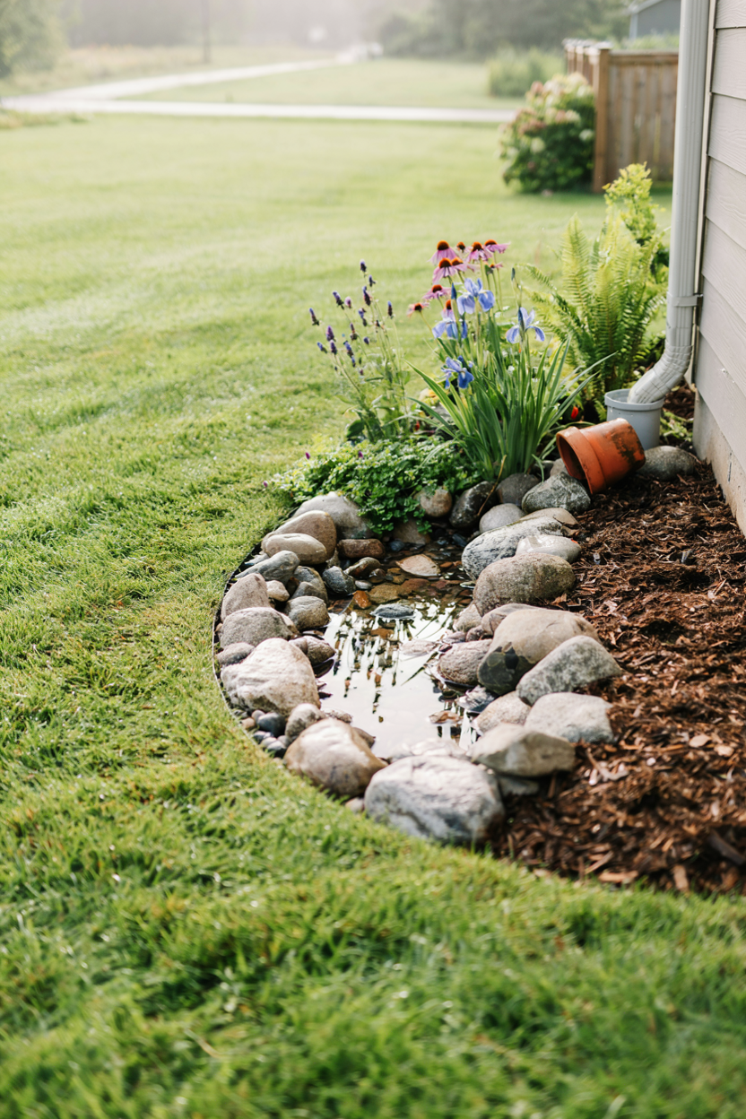 River Rock Rain Garden