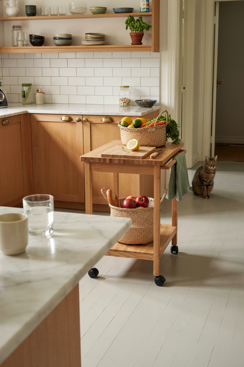  Rolling Kitchen Cart Island