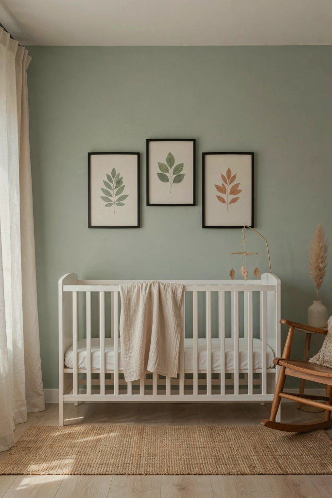 Sage Green Walls with Botanical Prints